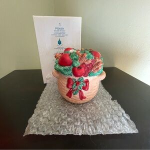 Partylite Balsam Pine Apple Basket Votive Candle Holder Thanksgiving Christmas